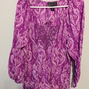 Lane Bryant Vibrant Pink Blouse